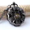 Taschenuhren, schwarz, Vollstahl, leuchtend, mechanisch, Taschenuhr, Steampunk, Vintage, hohl, analog, Skelett, Handaufzug, mechanische Taschenuhr, 231208