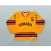 Custom 1980 SANDOR GALL 5 ROMANIA NATIONAL TEAM YELLOW HOCKEY JERSEY NEW Top Stitched S-M-L-XL-XXL-3XL-4XL-5XL-6XL