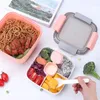 Serviesgoed Plastic lunchbox met vorksaus Magnetrongeschikt Picknicksalade Fruitconservering