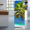 Wall Stickers Beach Scenery Sea Fridge Magnets Fridge Door Cover Sticker Floral Vinyl Vegetable Food Freezer Art Door Wallpaper 231208