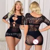 Nouvelle mode résille élasticité robe moulante érotique voir à travers évider serré Lingerie Costume dames jupe Sexy sous-vêtements sexy