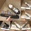 Top Quality Casual Shoes Designer Printed Plaid Sneakers Retro Canvas Gabardine Spring And Autumn Flats Letters Lace Up Calfskin Running Checkered Shoes 10A