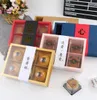 Gift Wrap 100Pcs Cake Drawer Kraft Paper Packing Box Transparent Window Boxes DIY Handmade Mooncake7062140