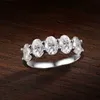 Met Zijstenen KNOBSPIN D VVS1 4*6mm Ovale Moissanite Ringen voor Vrouwen Fijne Sieraden Engagement Wedding Eternity Bands met GRA s925 Slive Ring YQ231209