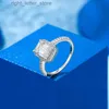 사이드 스톤과 함께 2ct 에메랄드 컷 Moissanite 약혼 반지 Radiant Cut Moissanite Diamond Weddig 밴드 제안 Rings Wedding Jewelry YQ231209