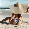 Sommer 25m Große Krempe Übergroße Faltbare Strand Hüte Für Frauen Falten Stroh Hut Sonnenschutz Party Reise Hut Drop 220712277b