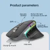Mice Bluetooth 2.4G Wireless Mouse Rechargeable 12 Colors RGB LED Gaming Mouse Ergonomic Mice for Gamer Computer Laptop iPad 231208
