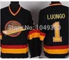 Cheap Vancouver Canucks Hockey Jerseys #1 Roberto Luongo Jersey Claret Red 100th Anniversary Black White Blue Stitched Jerseys