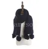kids scarf Solid color Acrylic knitted pompom children scarf for winter DF330