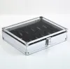 Fashion Metal Case med 12 rutnätsluckor Display för armbandsur Arrangör Watch Jewelry Box WJ11 Lagringslådor BINS5976701