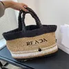 Women's Street Shopping Bag Fashion and Environmental Protection Straw Embroidery Letter Sidewalk Show Party Vegetable Basket267h