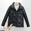 Parkas femme Veste d'hiver Parkas femme brillant vers le bas coton vestes col montant décontracté chaud Parka manteau court vêtements d'extérieur pour femmes 231208