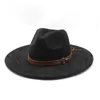 9,5 cm große Krempe Wildleder Zylinder Herbst Winter neue schwarze britische Retro europäische US Outdoor Party Jazz Fedora Hüte Western Filzkappe