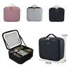 Cosmetic Bags Cases Smart LED Makeup bag For Women With Mirror Compartments Waterproof PU Leather Travel Case 231208