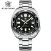 Montres-bracelets Steeldive SD1970 Fond de date blanc 200M Wateproof NH35 6105 Turtle Montre de plongée automatique 231208