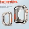 Pulseira de vidro Mod Case para Apple Watch Series 9 8 7 6 5 4 SE Seconds Change To Ultra 49mm AP Silicone Band