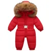 Donsjas Winter Skipak Baby Jumpsuit Jongen Overalls Warm donsjack Kinderen peuter meisje Kleding Kinderkleding namaakbontjas overjas 231208