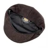 Berets Voboom Wool Tweed Herringbone Flat Cap Sboy Caps Boina Men Kobiet Beret Class