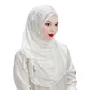 Vêtements ethniques Malaisie Femmes musulmanes Diamants Perles Perles Hijab Noir Abaya Châle Wrap Turban Dubaï Islamique Foulard Étoles Écharpe