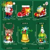 Vehicle Toys HUIQIBAO Santa Claus Model Building Blocks Christmas Tree Boots sleigh Elk Bells Bricks Kid Xmas Gifts Creation Toy For ChildrenL231114