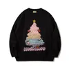 Suéteres masculinos American Christmas Tree Sweater Retro Casal Vermelho Redondo Pescoço Preguiçoso Solto Outono e Inverno Malha para Homens Mulheres