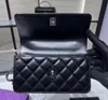 Kanał 10a luksusowa torba designerska klasyczne torby klapy z górną rączkę błyszcząca sztuczna sztuczna diamentowa łańcuch cielęcy skórzana skóra