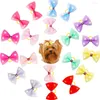 Abbigliamento per cani 10/20/30 pz Simpatici fiocchi per capelli con perle Regali Hnad-made Cat Puppy Bowknot Elastici per cani Forniture