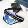 Ny laser midjepåse crossbody väskor för kvinnor telefonpåse vattentät pvc transparent rese lagring crossbody bröstpåse