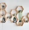 Nordic Hexagon Shelf trägvägg hängande rack honungskaka hexagon hyllor för barn sovrum dekoration t200319276m1218688