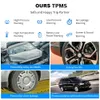 Sistema de monitoramento de pressão de pneu de carro, energia solar, tpms, segurança automotiva, aviso de temperatura e pressão de pneu