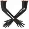 Fingerlösa handskar unisex latex gummi svart gjuten axel längd unisex lång fetisch l221020218q