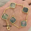 Fashion Classic 4/Four Leaf Clover Charm Bracelets Bangle Chain 18K Gold Agate Shell Mother-of-Pearl for Women&Girl Wedding Mother Day Jewelry Women gifts 21cm 19 color