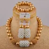 Ketting Oorbellen Set Afrikaanse Bruid Modeaccessoire Koningsblauw Kristal Kralen Nigeria Bruiloft Vrouwen Sieraden XK-08