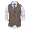 2023 Gilet marrone da uomo nuovo Gilet monopetto Designer Brand Giacca senza maniche Cappotto formale Top Abito per adulti