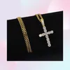Hip Hop Cross Diamonds Pendants Colliers pour hommes Femmes Religion Christianisme Collier de luxe Bijoux Gold Plated Copper Zircons Cu9206941