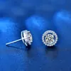 Boucle d'oreille en or blanc 10k, 0,5 ct, 5mm, couleur D-e-f, Moissanite créée avec vestes, argent Sterling S925, Push Back