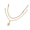 New Style Foot Ornament Trend Gold-plated Fried Dough Twists Snake Shaped Pendant Cross Chain Double Layer Anklet Female