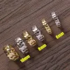 6mm 8mm 10mm genişliğinde Erkek Kadın Çift Küba Bağlantı Zinciri Yüzükler Yüksek Cilalı Bling Bling parmak Mücevher Sevenler Hip Hop Yüzük