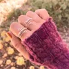 Gli anelli a grappolo ruotano le perline per le donne uomini liberamente anti-stress anello ansia regalo di gioielli di moda stile semplice