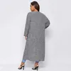 Women's Trench Coats Plus Size Long Sleeve Elegant Spring Autumn Maxi Cardigans Women Pocket Sides Loose Open Front Duster Jacket Large Size Coat 6XLL231122