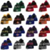 Berretti di colori misti di alta qualità con pompon divertente Moda classica Casual Baseball Finale Tutte le squadre Winter Wool Skullies Berretto da calcio 313b