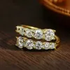 Met zijstenen KNOBSPIN D VVS Moissanite ringen voor vrouwen sprankelende diamanten verlovingsring met GRA 925 sterling zilver vergulde 18k ring YQ231209