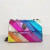 Eagle Head Kurt Geiger Bag Rainbow Femmes sac à main Join-coloré Cross Cross Body Bag Patchwork Clutch2159