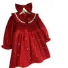 Meisjesjurken Winterstijl Babyboog Chenille Fluweel Prinsessenjurk Glanzend Elegant Jaar 231208