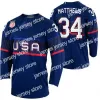 Camisas de Hóquei 2022 Beijing Winter Ice EUA Camisas de Hóquei Johnny Gaudreau Patrick Kane Max Pacioretty Dylan Larkin Jack Eichel Auston Matthe