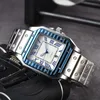 43mm時計男性のビジネスウォッチ長方形の石英軍事時計防水光明るい革のカジュアルモーダ時計