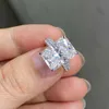 Novo design de ouro sólido 8cts corte radiante branco d vvs1 laboratório moissanite diamante anel de casamento feminino noivado