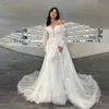 Gorgeous A Line Wedding Dresses 2024 Off the Shoulder Lantern Sleeve Bridal Dress Lace Appliques with Beaded Vestidos De Novia