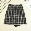 Skirts Irregular Plaid Pencil Skirt Women 2024 Lattice High Waist Mini Autumn Spring With Lined Christmas