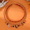 Chains Multi Layer 2023 Halloween Pumpkin Necklace For Women Bat Ghost Festival Orange Girl Happy Day Pendant Gift